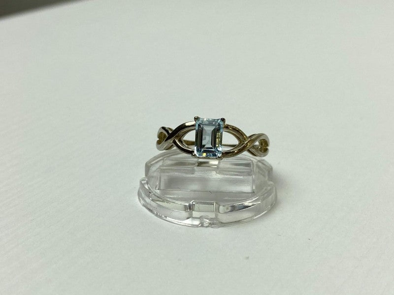 925 Sterling Silver Blue Spinel Ring Size 11.25
