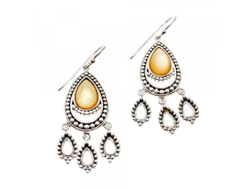 Vintage 925 Sterling Silver Agate Earrings