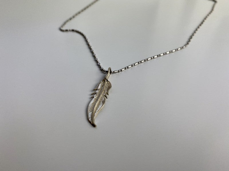 925 Sterling Silver "Feather" Chain With Pendant Italy