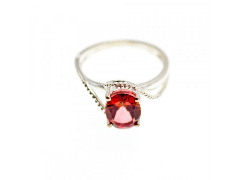 925 Sterling Silver Red Spinel Ring Size 7