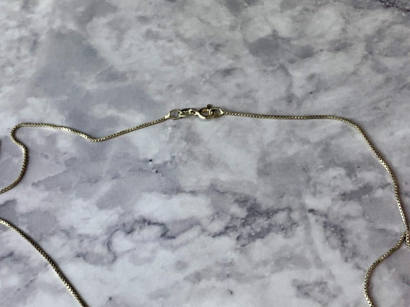 925 Sterling Silver Garnet Chain With Pendant Italy