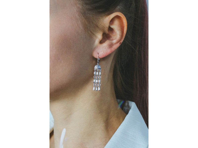 925 Sterling Silver CZ "Party" Earrings
