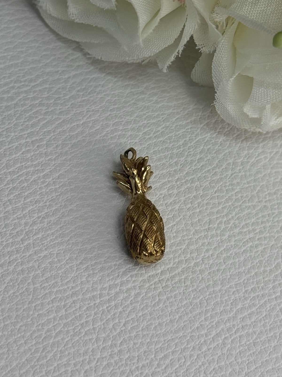 14K Yellow Gold Pineapple Pendant Length 0.85