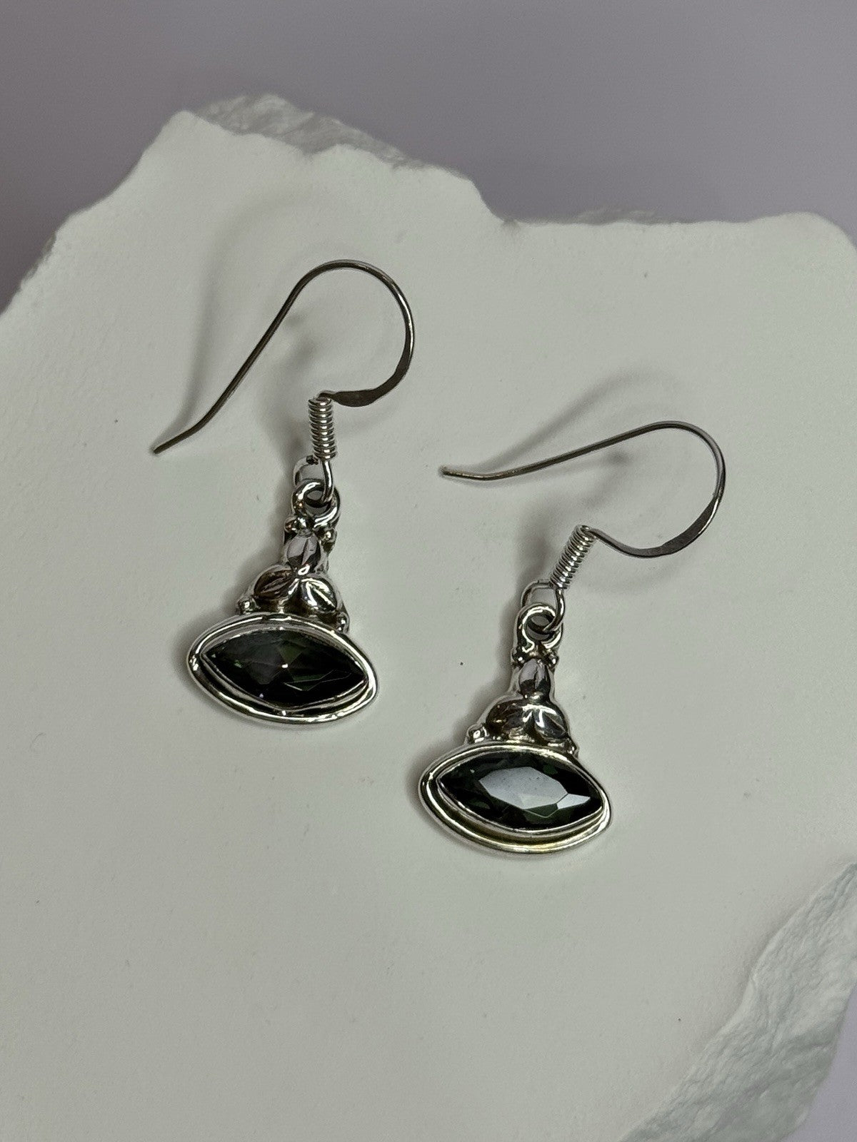 925 Sterling Silver Alexandrite Earrings Length 1.3 Inch