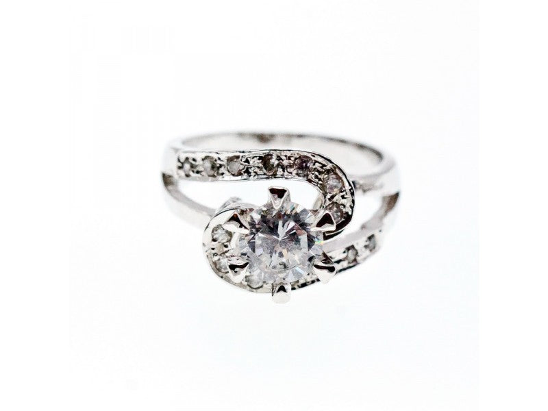 925 Sterling Silver White/Colorless CZ Ring Size 5.5