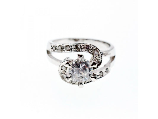 925 Sterling Silver White/Colorless CZ Ring Size 5.5