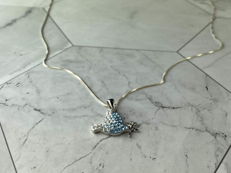 925 Sterling Silver CZ "Bird" Chain With Pendant Italy