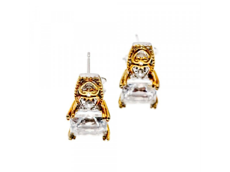 925 Sterling Silver Gold Plated White Tourmaline (Achroite) Earrings