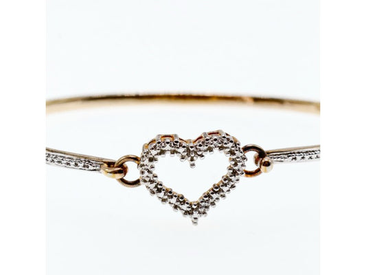 925 Sterling Silver Gold Plated "Heart" Bracelet