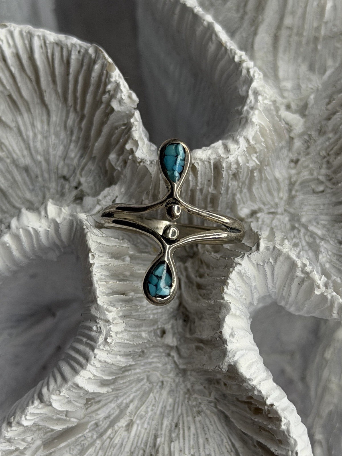 925 Sterling Silver Turquoise Ring Size 6.5