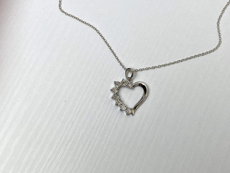 925 Sterling Silver "Heart" Chain With Pendant Italy