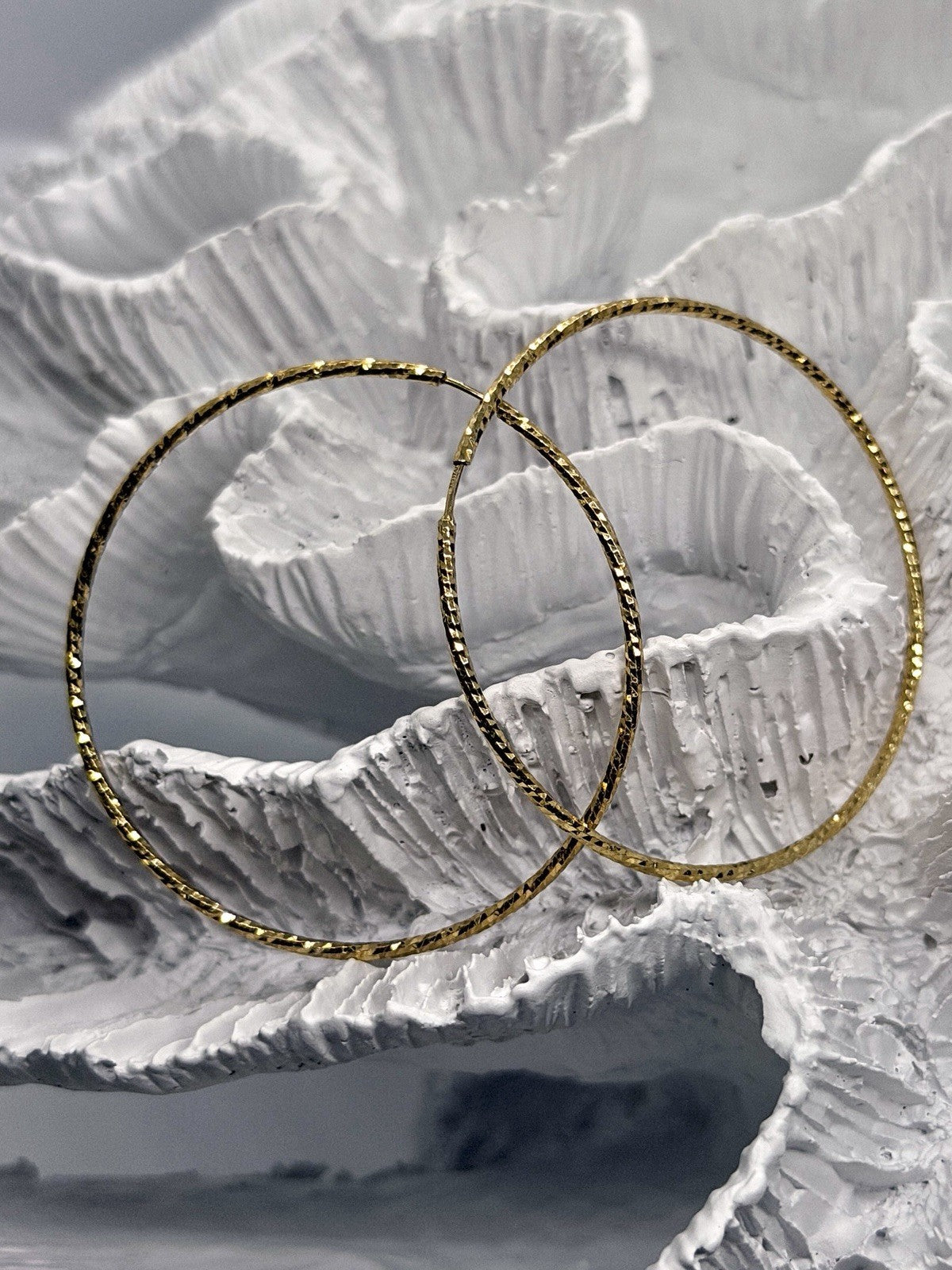 Classic Italy 925 Sterling Silver Gold Plated Hoop Earrings