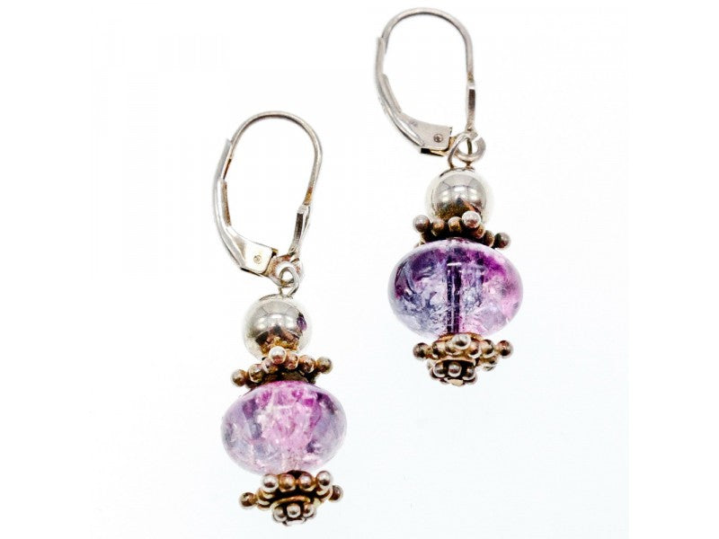 925 Sterling Silver Amethyst Earrings