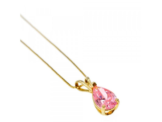 14 K Yellow Gold Morganite Chain With Pendant