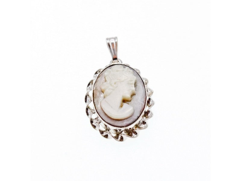 925 Sterling Silver Shell Cameo Pendant