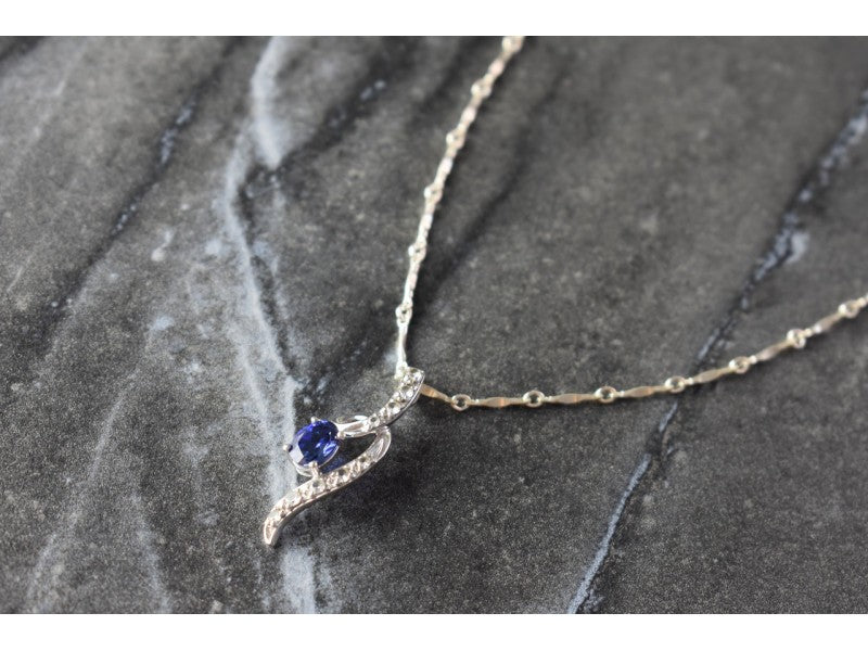 925 Sterling Silver London Blue & White Topaz Chain With Pendant(2)