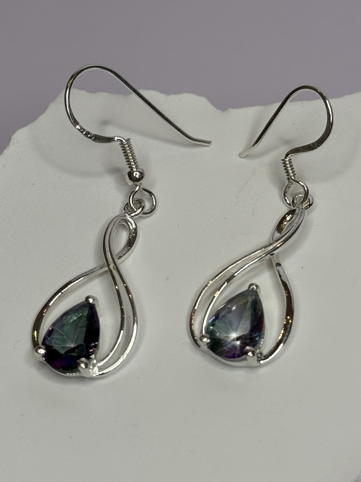 925 Sterling Silver Alexandrite Earrings Length 1.8 Inch
