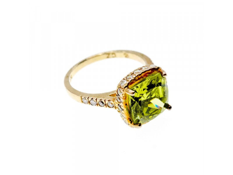925 Sterling Silver With Gilding &CZ "Summer" Ring Size 5.5