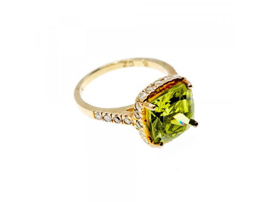 925 Sterling Silver With Gilding &CZ "Summer" Ring Size 5.5