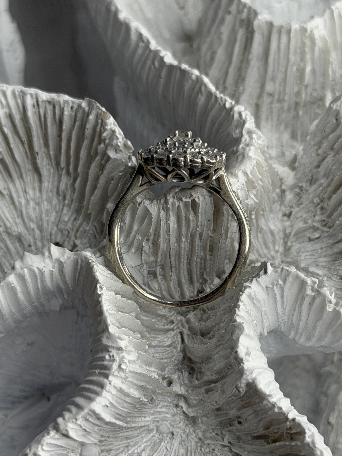 925 Sterling Silver White Topaz Ring Size 5