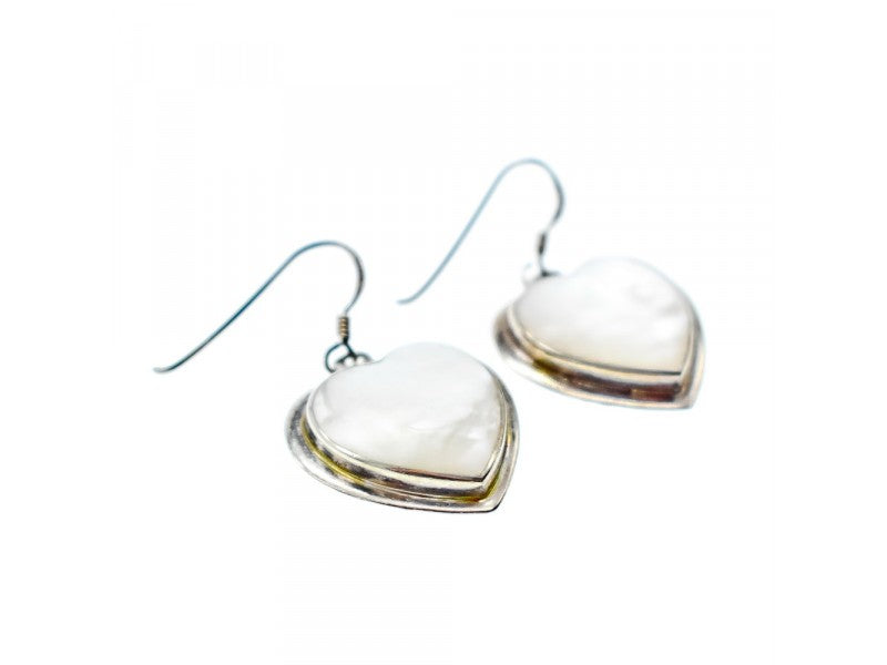 925 Sterling Silver Moonstone "Hearts" Earrings
