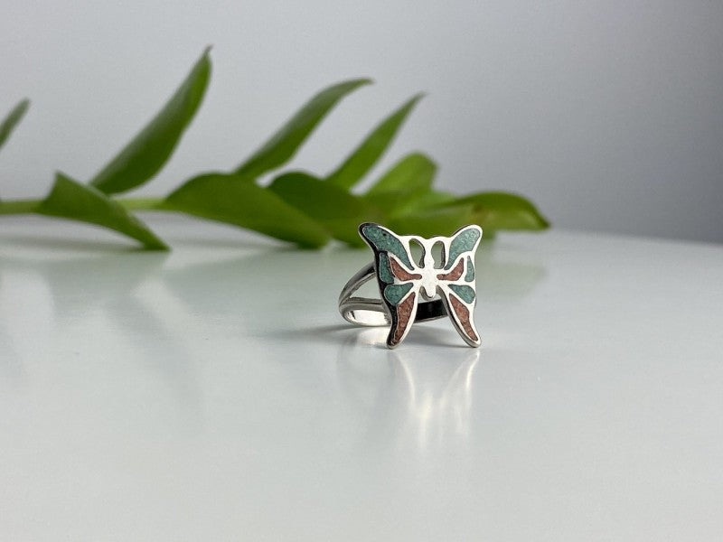 Ring "butterfly" With Enamel Size 6.5