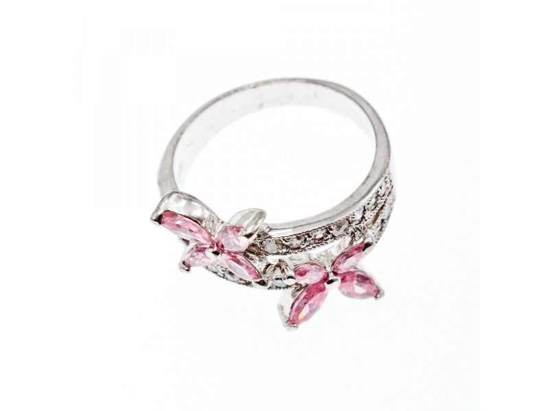 925 Sterling Silver CZ "Butterflies" Ring Size 6.5