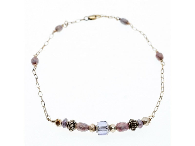925 Sterling Silver Jewelry Glass Double Bracelet