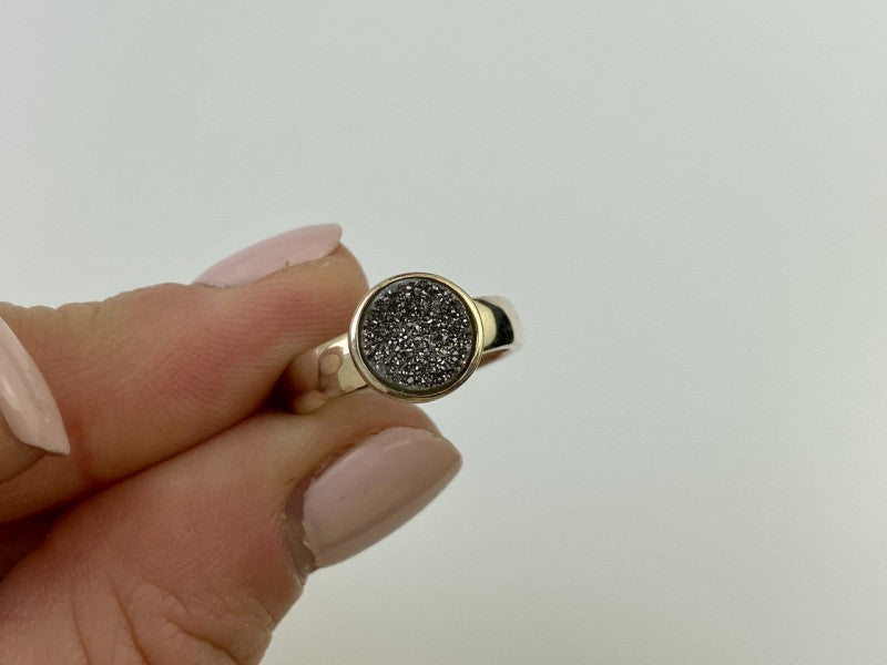 925 Sterling Silver Pyrite Ring Size 5.5