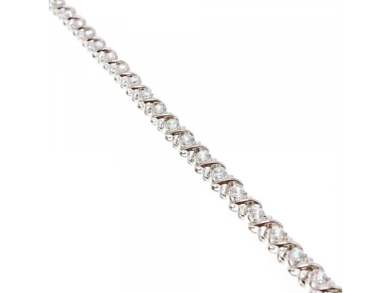 925 Sterling Silver CZ Bracelet Size 8.2 IN
