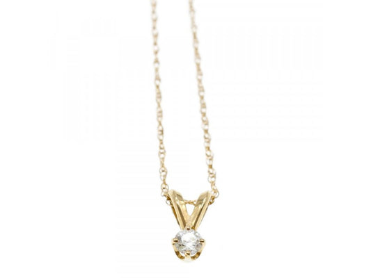 10K Yellow Gold Diamond Chain with Pendant