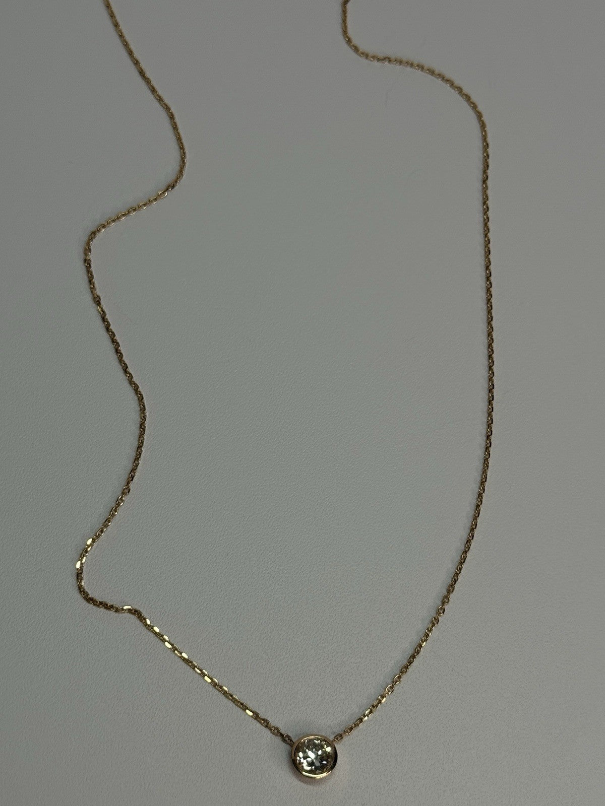 14K YELLOW GOLD DIAMOND 0.46 CARAT NECKLACE LENGTH 18 INCH