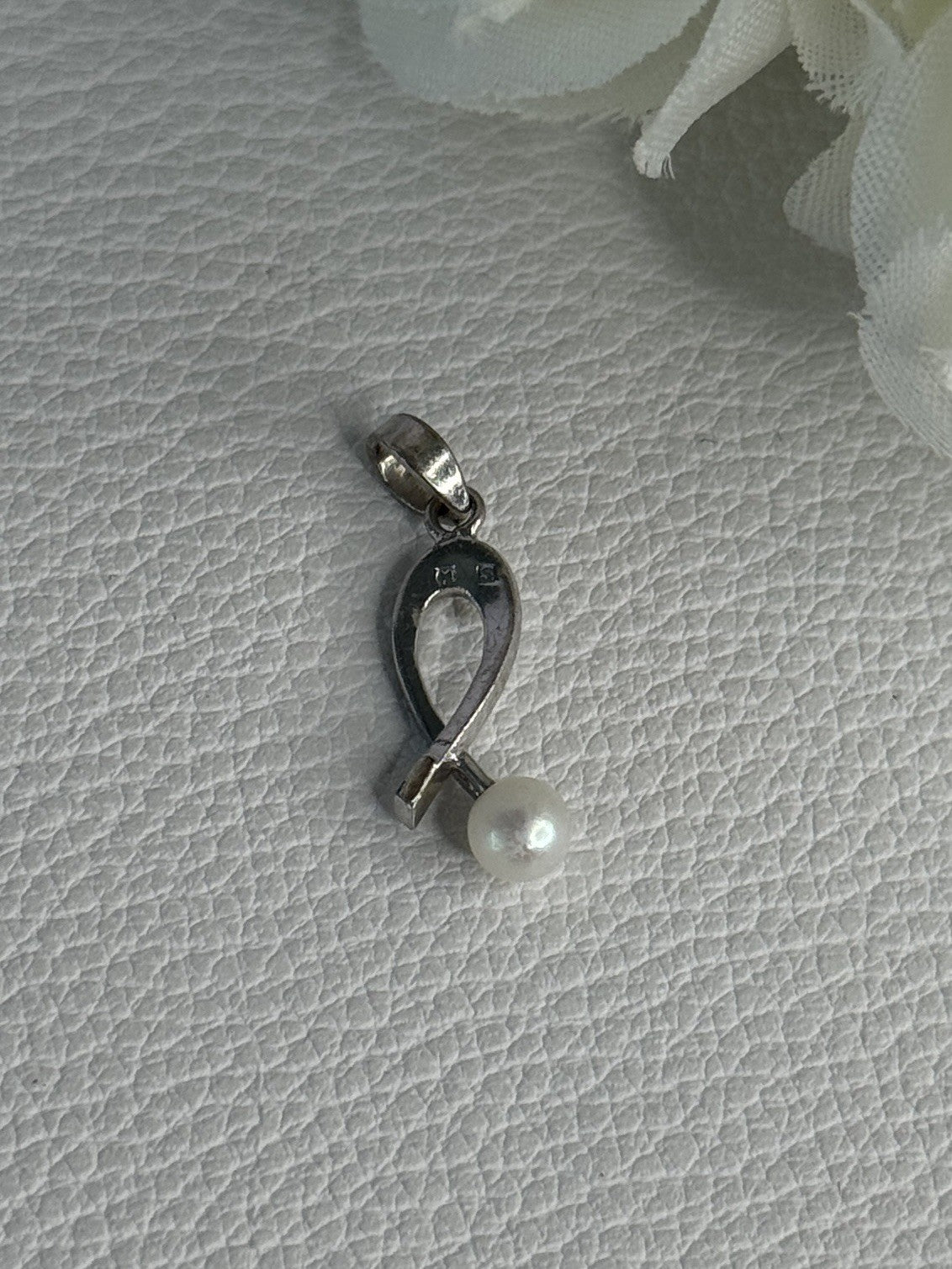 925 Sterling Silver Pearl Pendant Length 0.80 Inch