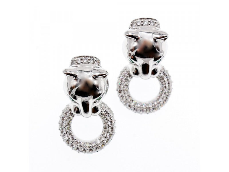 925 Sterling Silver CZ "Panther" Earrings