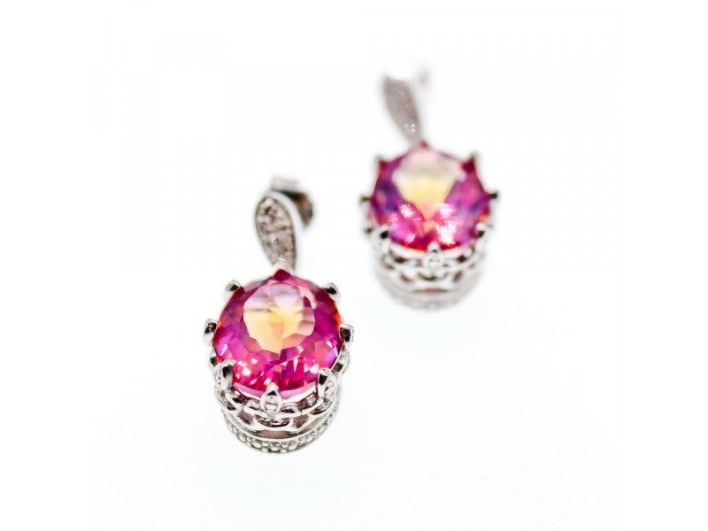 925 Sterling Silver Mystic & White Topaz Earrings