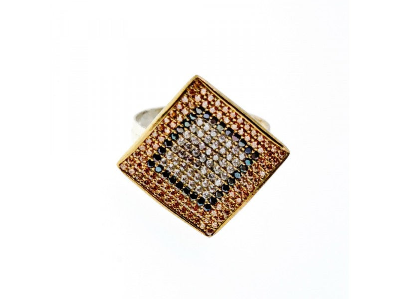 925 Sterling Silver with Gilding CZ & Black Jade Set
