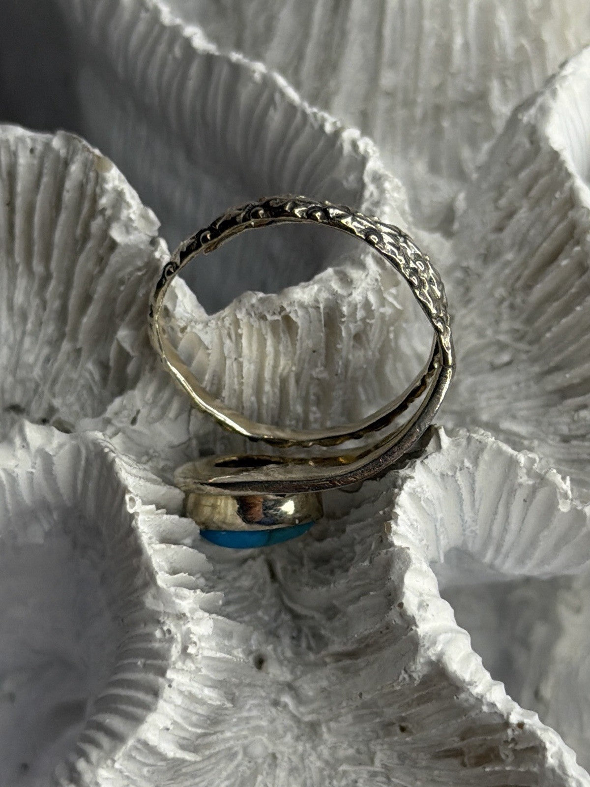 Unique Design 925 Sterling Silver Turquoise Ring Adjustable