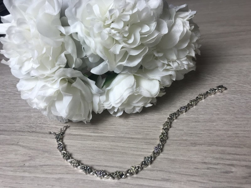 925 Sterling Silver Multi Gemstones Bracelet