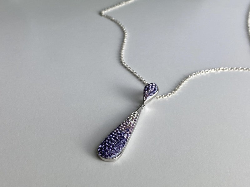 925 Sterling Silver CZ "Drop" Chain With Pendant
