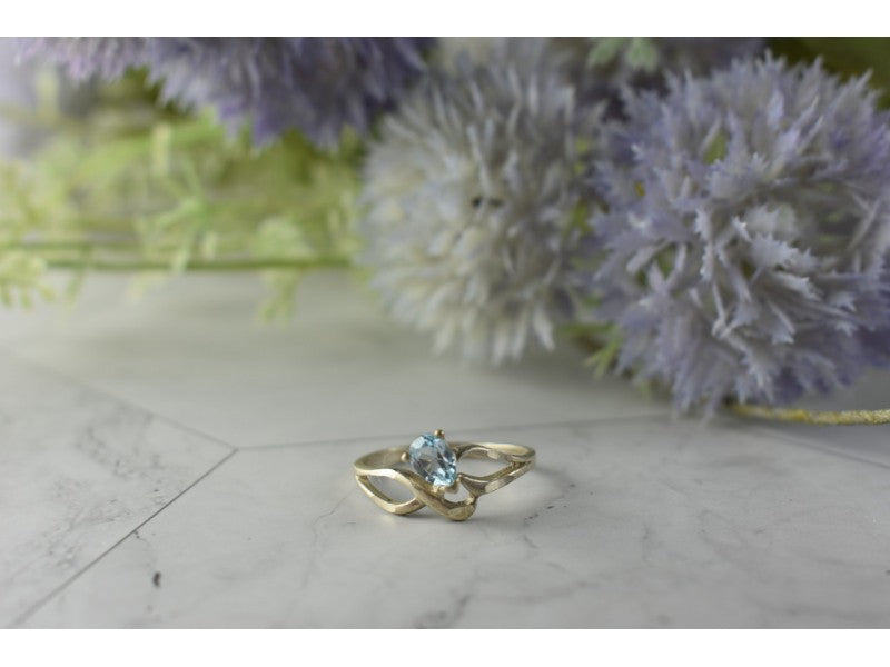 Vintage 925 Sterling Silver Blue Spinel Ring Size 8