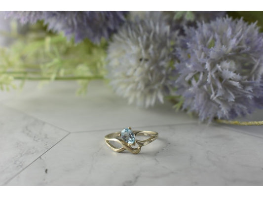 Vintage 925 Sterling Silver Blue Spinel Ring Size 8