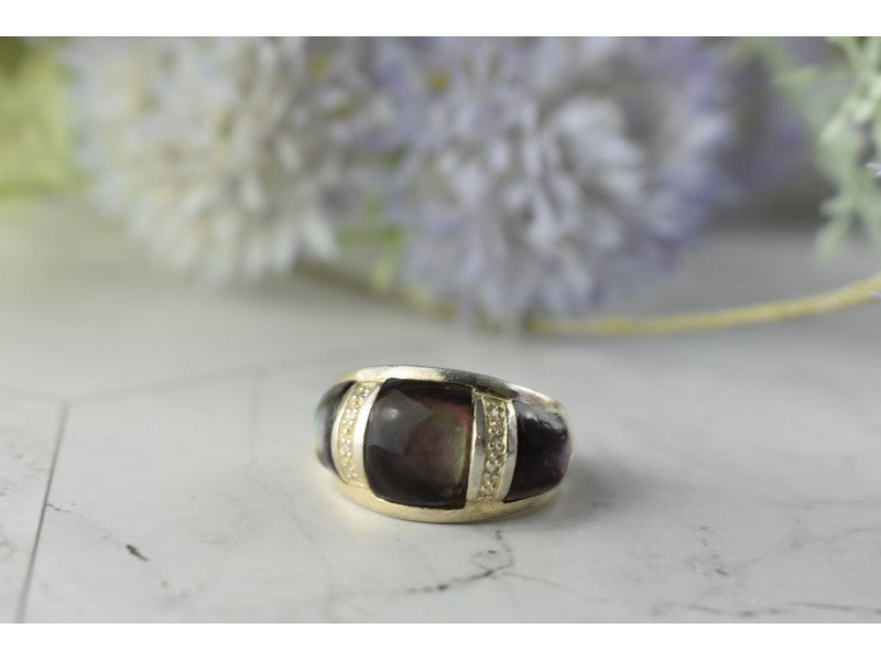 925 Sterling Silver Mother OF Pearl Ring Size 8