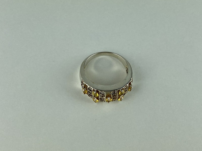 925 Sterling Silver Citrine & Quartz Ring Size 8.5