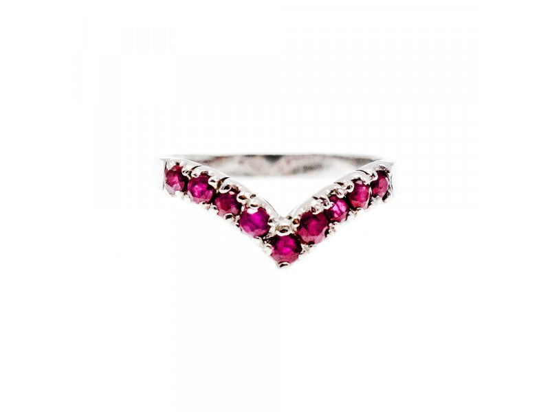 925 Sterling Silver Pink Topaz Ring Size 8
