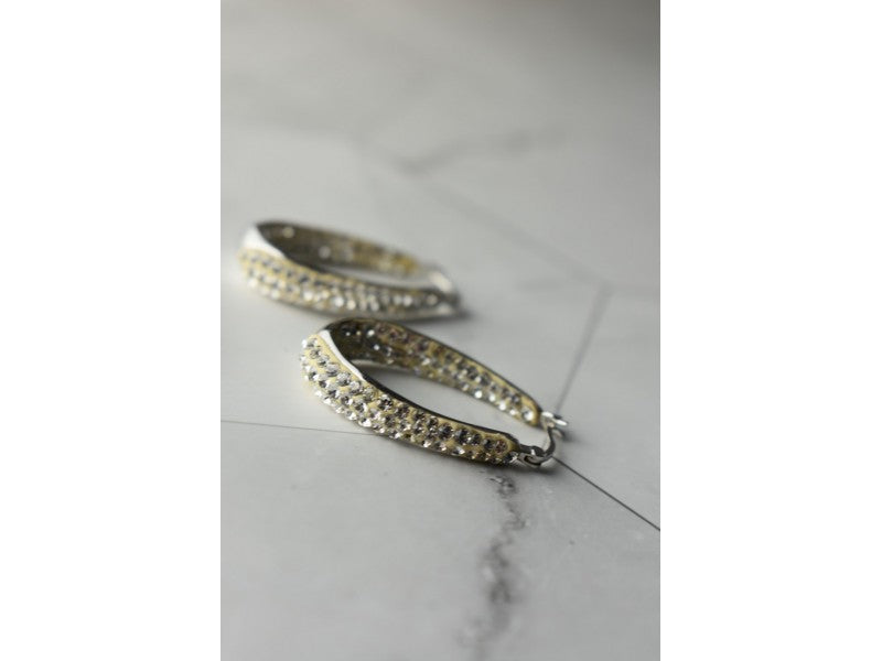 925 Sterling Silver CZ "Glitter Drops" Earrings