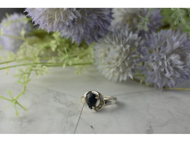 925 Sterling Silver Spinel & Quartz Ring Size 6.5