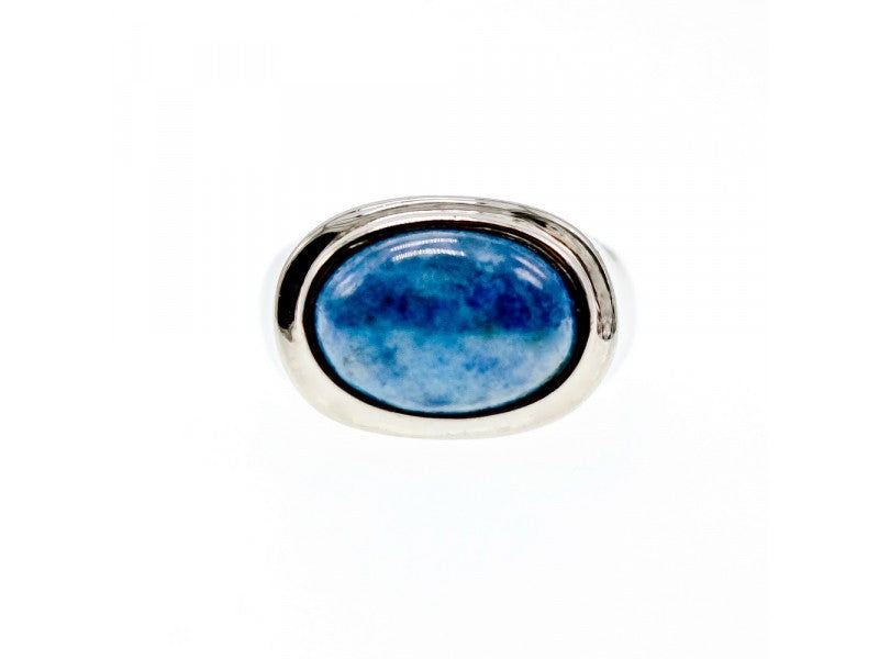 925 Sterling Silver Sodalite Ring Size 11.5