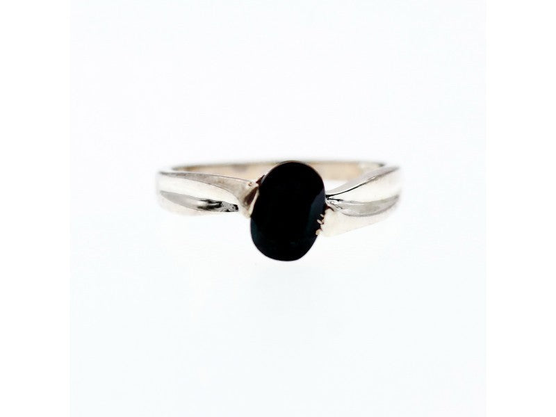 925 Sterling Silver Dark Blue Sapphire Ring Size 6.5