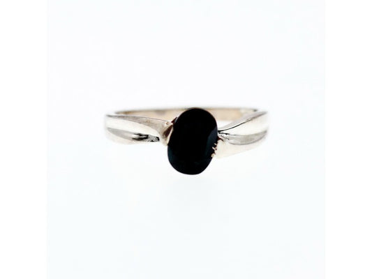 925 Sterling Silver Dark Blue Sapphire Ring Size 6.5