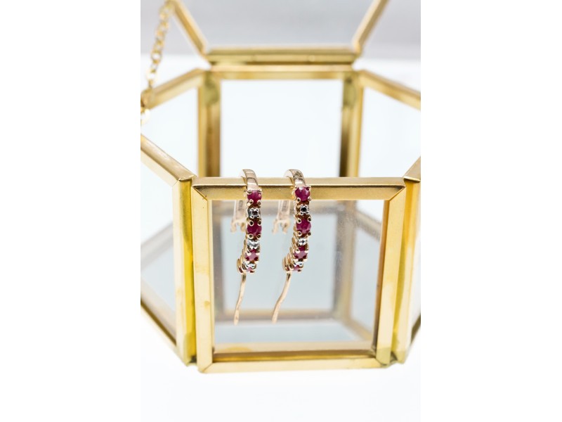 925 Sterling Silver Gold Plated Spinel Earrings